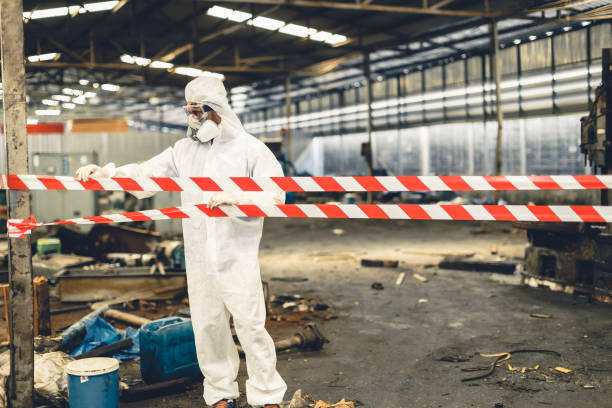 Professional Biohazard Cleanup technician working in Meriden, NH